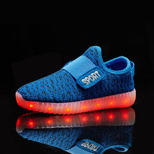 Load image into Gallery viewer, USB Recharge Glowing Shoes Children&#39;s Hook Loop  Led Luminous Shoes