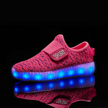 Load image into Gallery viewer, USB Recharge Glowing Shoes Children&#39;s Hook Loop  Led Luminous Shoes