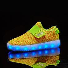 Load image into Gallery viewer, USB Recharge Glowing Shoes Children&#39;s Hook Loop  Led Luminous Shoes