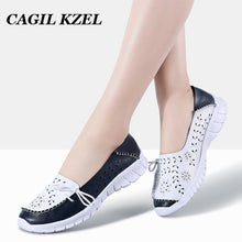 Load image into Gallery viewer, CAGILKZEL 2020 Fashion Women Flats Shoes Genuine Leather Shoes moccasins
