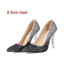 Load image into Gallery viewer, 2020 New High thin heels women pumps wedding Bridal shoes 1cm 5.5cm or 8.5cm pointed toe