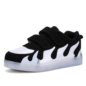 USB Charging Basket Led Children Shoes With Light Up Boys&Girls