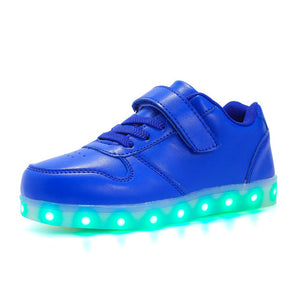 USB Charging Basket Led Children Shoes With Light Up Boys&Girls