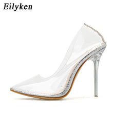 Load image into Gallery viewer, Pumps Sandals Perspex Stilettos High Heels Point Toe 35-42