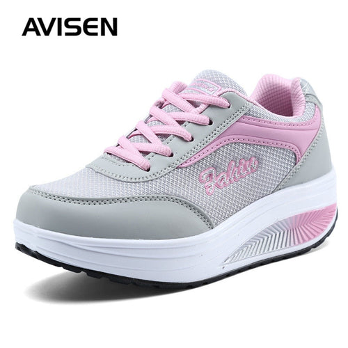 2020 Fashion Women Sneakers Spring/Summer Mesh Increased Soft Bottom Sports Shoes