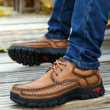 Load image into Gallery viewer, cow leather men brand running shoes genuine leather breathable