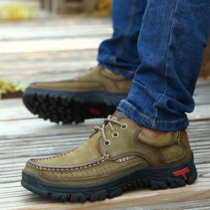 cow leather men brand running shoes genuine leather breathable
