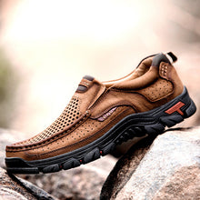 Load image into Gallery viewer, cow leather men brand running shoes genuine leather breathable