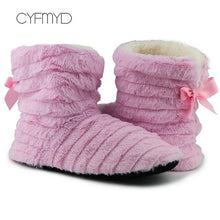 Load image into Gallery viewer, Butterfly Knot Winter Indoor Shoes For Girls Warm Plush Home Slippers Soft size 36-42 Superstar