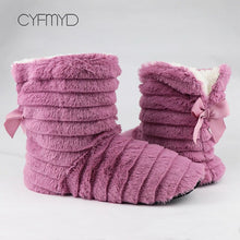 Load image into Gallery viewer, Butterfly Knot Winter Indoor Shoes For Girls Warm Plush Home Slippers Soft size 36-42 Superstar