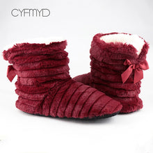 Load image into Gallery viewer, Butterfly Knot Winter Indoor Shoes For Girls Warm Plush Home Slippers Soft size 36-42 Superstar