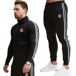2020 New Men Fashion Zipper Tracksuit Sport Suit Men's Set