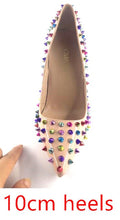 Load image into Gallery viewer, New Glitter Spikes Pink High Heels shoes women 2020 large