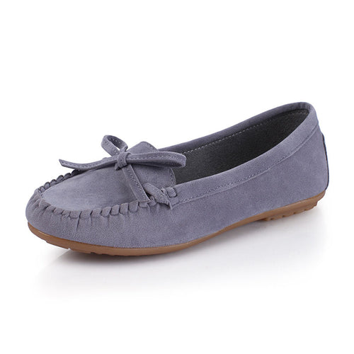 Women Breathable Butterfly-knot Casual Shoes Fashion Flock