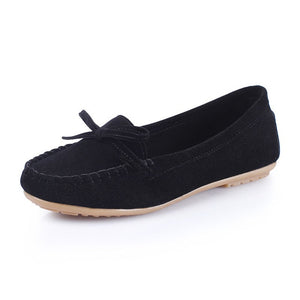Women Breathable Butterfly-knot Casual Shoes Fashion Flock