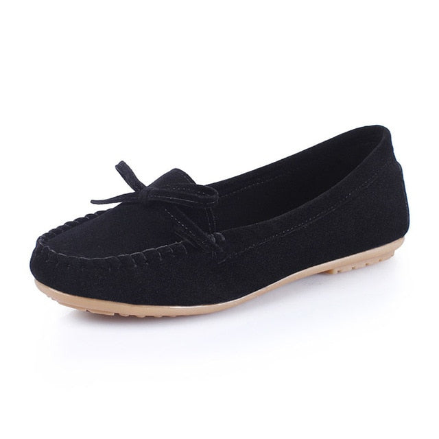 Women Breathable Butterfly-knot Casual Shoes Fashion Flock