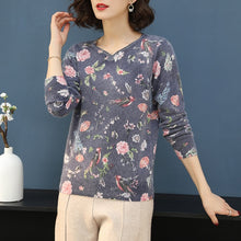 Load image into Gallery viewer, Women 2020  Autumn Winter Sweater Fashion Floral bird pattern Pullover Casual Loose long Sleeves sweater