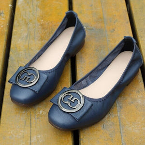 2020 new autumn leather ladies flat soft breathable Non-slip women shoes