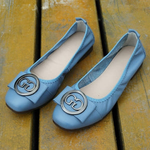 2020 new autumn leather ladies flat soft breathable Non-slip women shoes