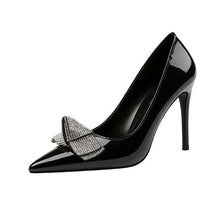 Load image into Gallery viewer, woman wedding slip on pumps luxury high heels  fashion crystal bow shallow