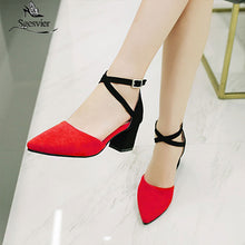 Load image into Gallery viewer, 2020 Spring Brand Women Shoes Pumps Thick Heel Pointed Toe
