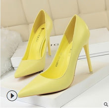 Load image into Gallery viewer, Patent Leather Thin Heels Office New Arrival Pumps Fashion High Heels Women&#39;s