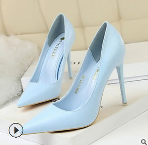 Patent Leather Thin Heels Office New Arrival Pumps Fashion High Heels Women's