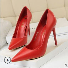 Load image into Gallery viewer, Patent Leather Thin Heels Office New Arrival Pumps Fashion High Heels Women&#39;s