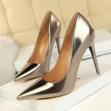 Load image into Gallery viewer, Patent Leather Thin Heels Office New Arrival Pumps Fashion High Heels Women&#39;s