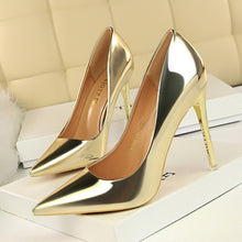 Load image into Gallery viewer, Patent Leather Thin Heels Office New Arrival Pumps Fashion High Heels Women&#39;s