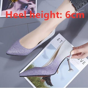 Women Fashion Golden Comfortable on Lady Wedding Party High Heel