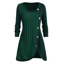 Load image into Gallery viewer, Winter Solid Buttons Tunic Sweater Women 2020