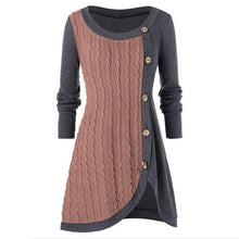 Load image into Gallery viewer, Winter Solid Buttons Tunic Sweater Women 2020