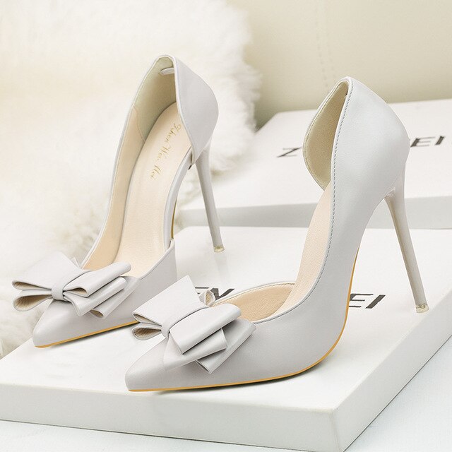 2020 Fashion Delicate High Heel Shoes Pumps Pointed Toe 10.5CM Thin Dress Shoes