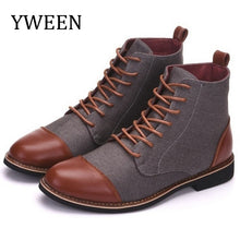 Load image into Gallery viewer, YWEEN Casual Lace Up shoes Booties Oxfords Fashion Leather Boots Men
