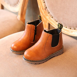 2020 New Autumn Children Leather Warm Kids Snow Girls Boys Rubber Boots Fashion Sneakers