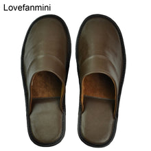 Load image into Gallery viewer, Leather slippers couple indoor non-slip men women home fashion casual shoes