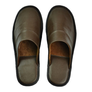 Leather slippers couple indoor non-slip men women home fashion casual shoes
