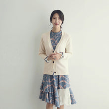 Load image into Gallery viewer, Basic Brief V Neck Cardigan Sweater Women Knitted  Beige