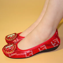 Load image into Gallery viewer, Shiny Crystal Applique Large Size 44&amp;45 Women Shoes Comfortable 2020
