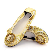 Load image into Gallery viewer, Shiny Crystal Applique Large Size 44&amp;45 Women Shoes Comfortable 2020