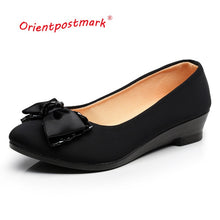 Load image into Gallery viewer, Women Ballet Bow Loafers Women&#39;s Pregnant Wedges Shoes