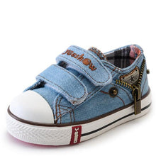 Load image into Gallery viewer, High Help Canvas Shoes Casual Kids Denim Side Zipper Boys Girls Sneakers
