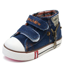 Load image into Gallery viewer, High Help Canvas Shoes Casual Kids Denim Side Zipper Boys Girls Sneakers