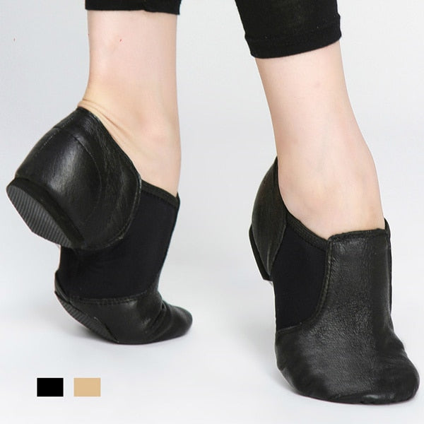 Genuine Leather Stretch Jazz  Excercise Shoe for women