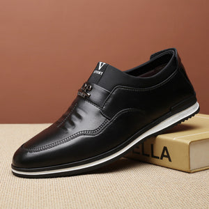Monstceler Fashion Leather Men's Loafers shoes British Style Men Cowhide Shoes Slip On Male Casual Driving Flat Shoes
