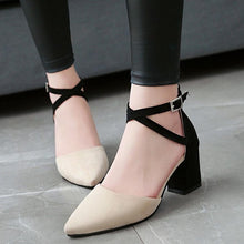 Load image into Gallery viewer, 2020 Spring Brand Women Shoes Pumps Thick Heel Pointed Toe