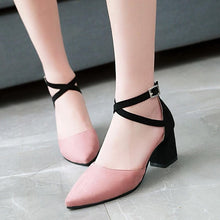 Load image into Gallery viewer, 2020 Spring Brand Women Shoes Pumps Thick Heel Pointed Toe