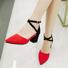 Load image into Gallery viewer, 2020 Spring Brand Women Shoes Pumps Thick Heel Pointed Toe