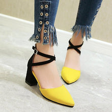Load image into Gallery viewer, 2020 Spring Brand Women Shoes Pumps Thick Heel Pointed Toe